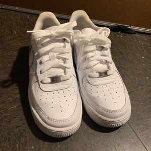 All white Nike Air Force
